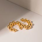 18K Gold Classic Beaded Ear Cuffs