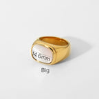 18K Gold Mother of Pearl Signet Ring