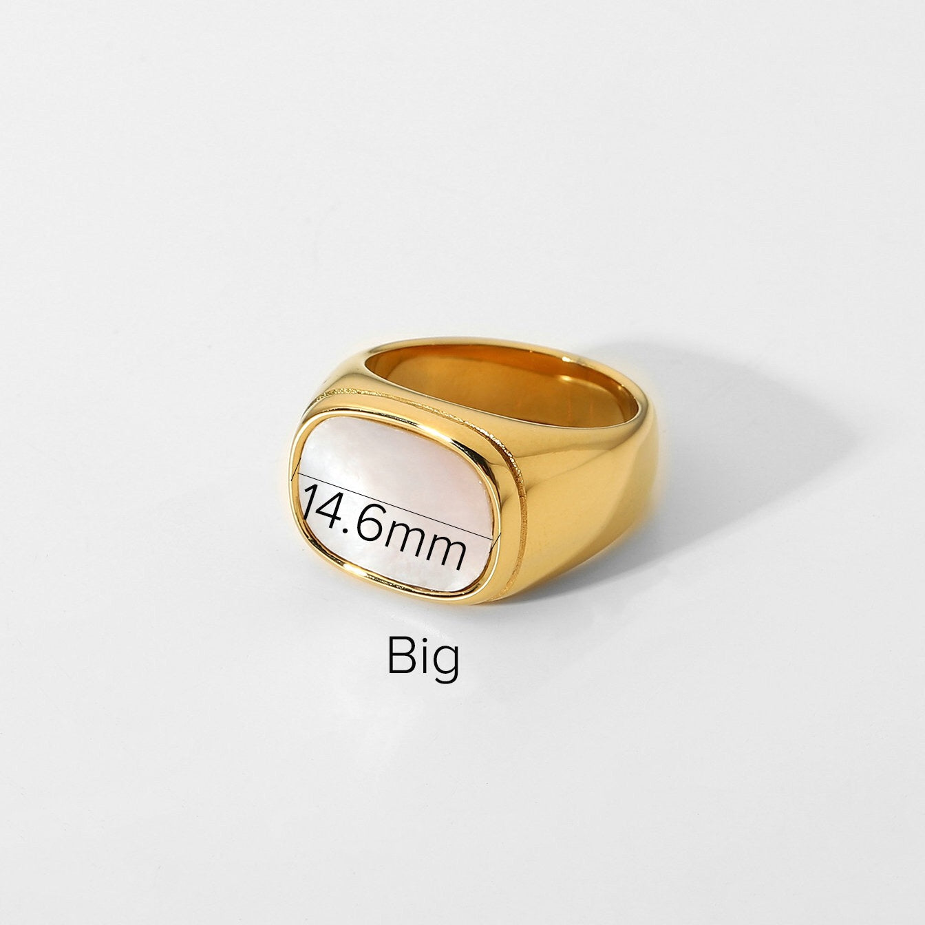 18K Gold Mother of Pearl Signet Ring
