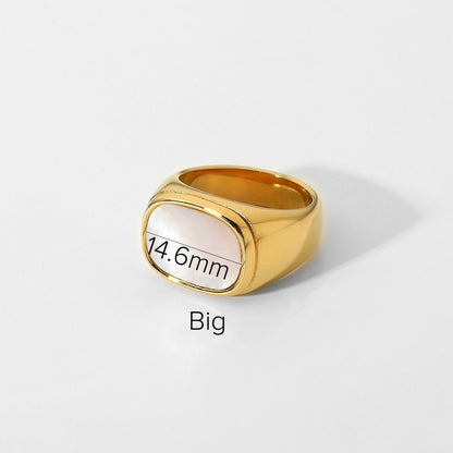 18K Gold Shell Signet Ring