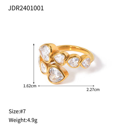 18K Gold Heart Statement Ring