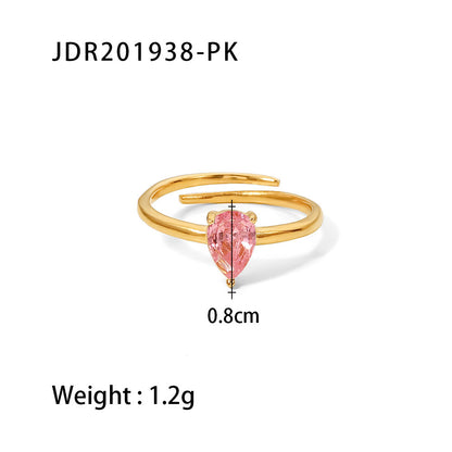 18K Gold Pink Jewel Ring