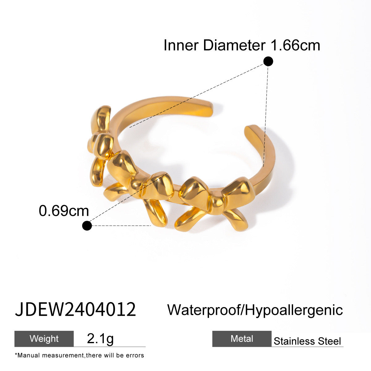 18K Gold Coquette Bow Ring