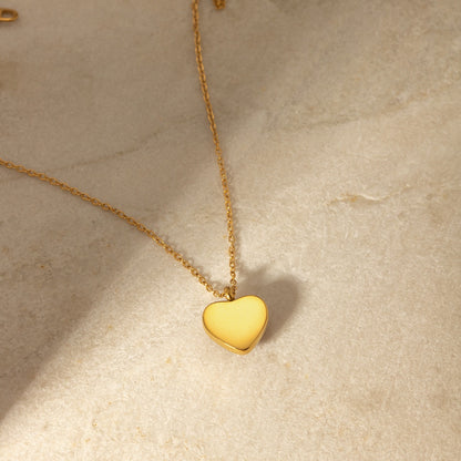 18K Gold Red Heart Necklace