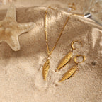 18K Gold Ocean Themed Fish Small Hoop Huggie Earrings with Charm