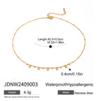 18K Gold CZ Sprinkle Beaded Chain Dainty Necklace