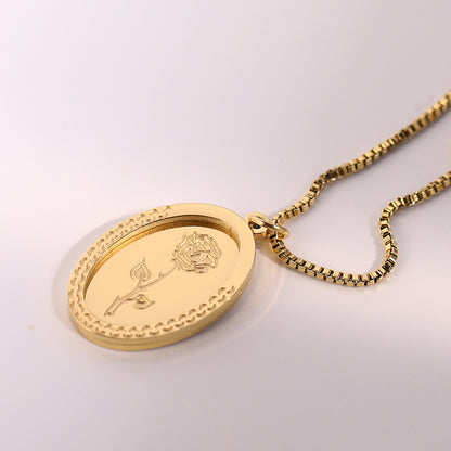 18K Gold Eternal Rose Pendant Necklace