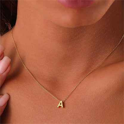 18K Gold Minimalist Initial Letter Necklace