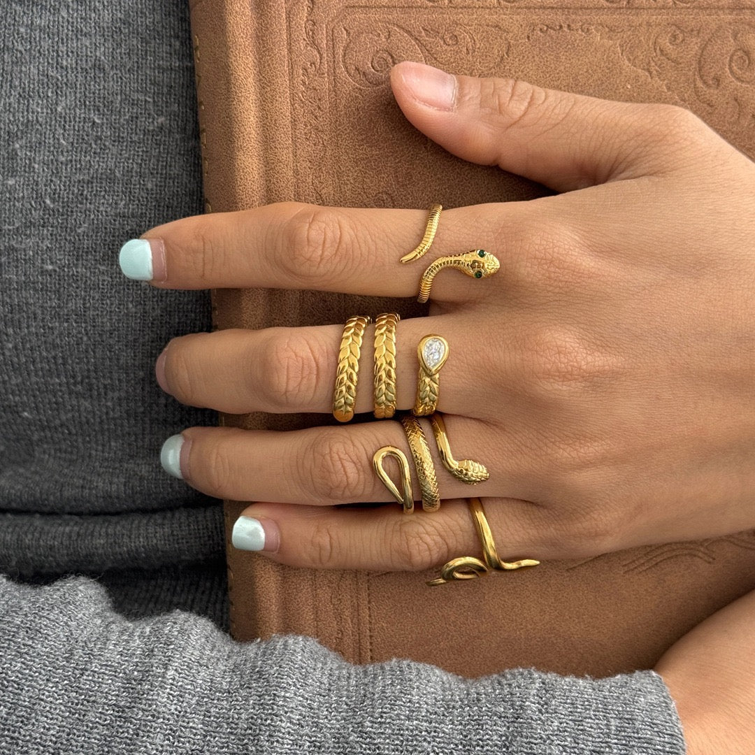 18K Gold Olive Branch Statement Ring