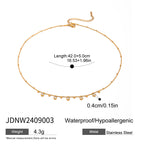 18K Gold Starry Hearts Double Chain Layered Necklace Set