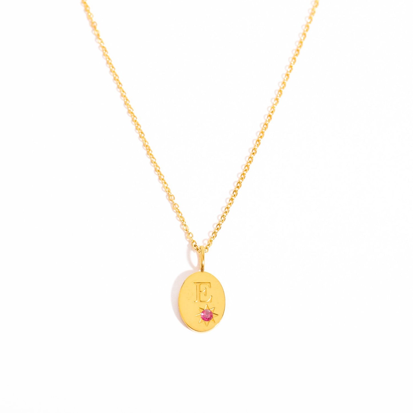 18K Gold Birthstone Initial Zodiac Gold Pendant Necklace