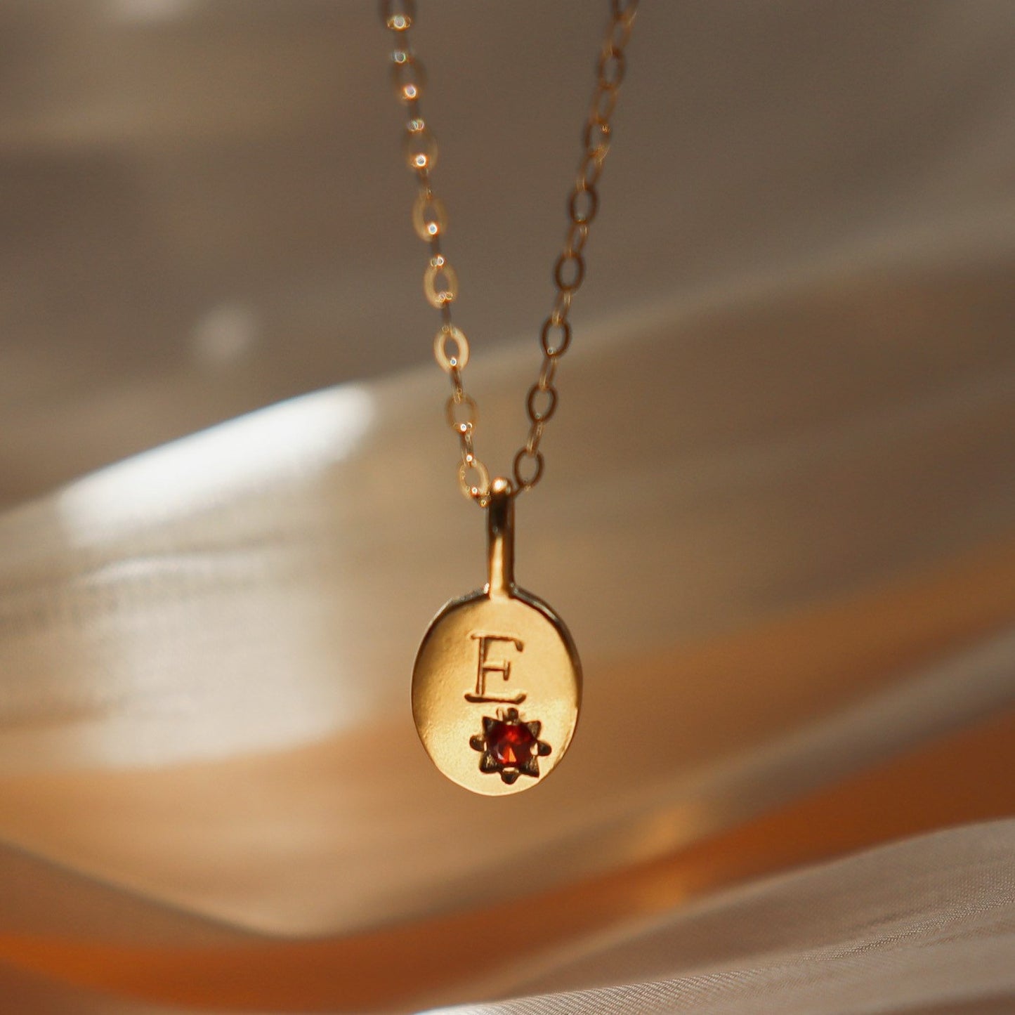 18K Gold Birthstone Initial Zodiac Gold Pendant Necklace