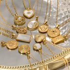 18K Gold Celestial Moon and Sun Pendant Necklace