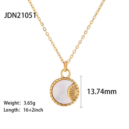 18K Gold Shine Coin Pendant Necklace