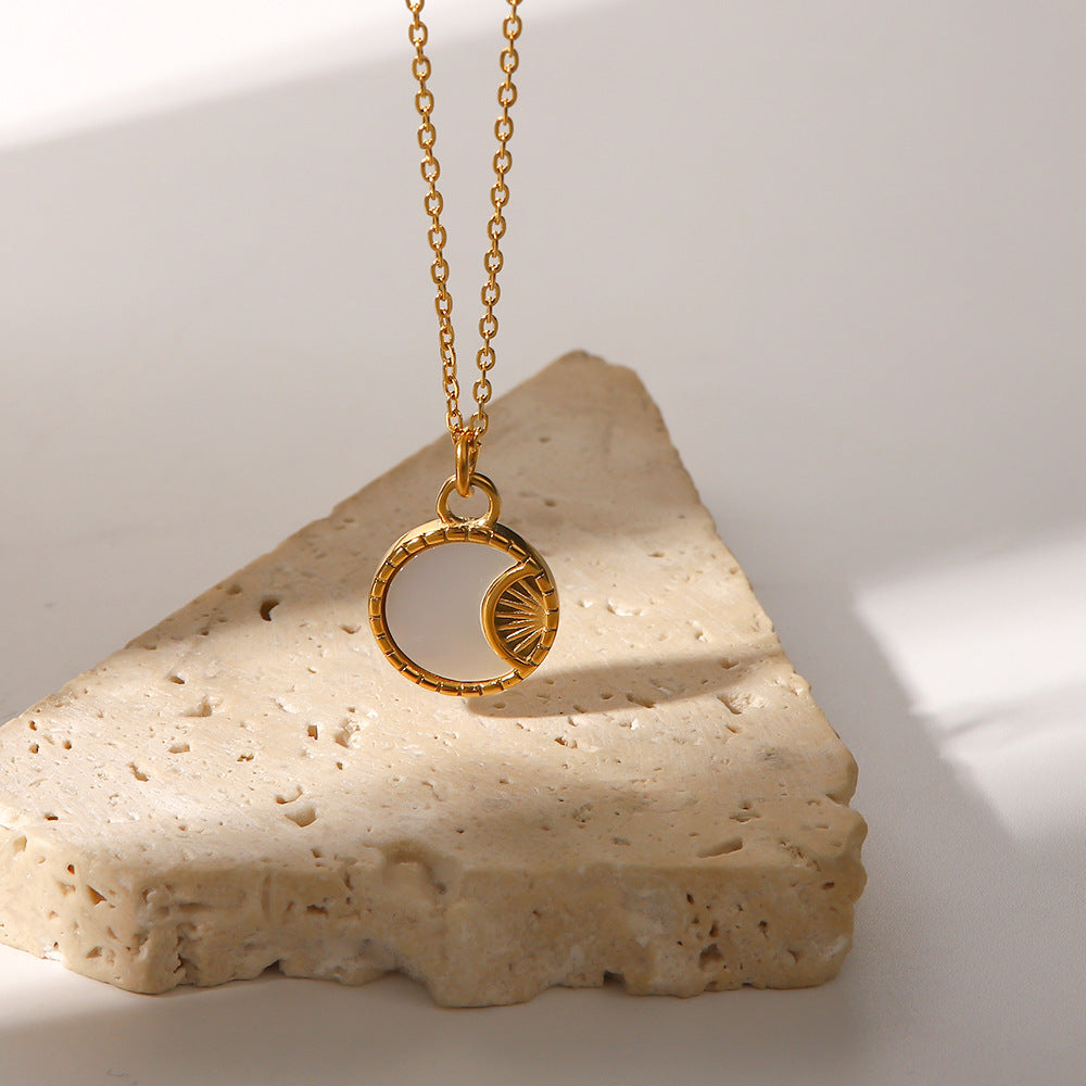 18K Gold Shine Coin Pendant Necklace