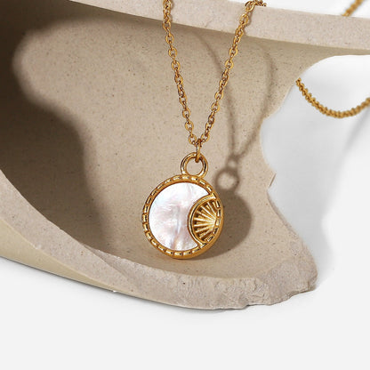 18K Gold Shine Coin Pendant Necklace