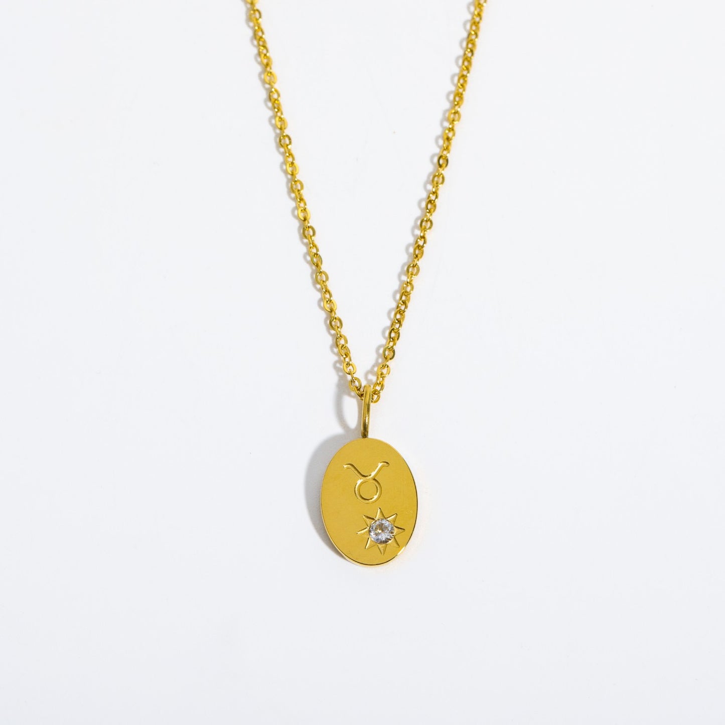 18K Gold Birthstone Initial Zodiac Gold Pendant Necklace