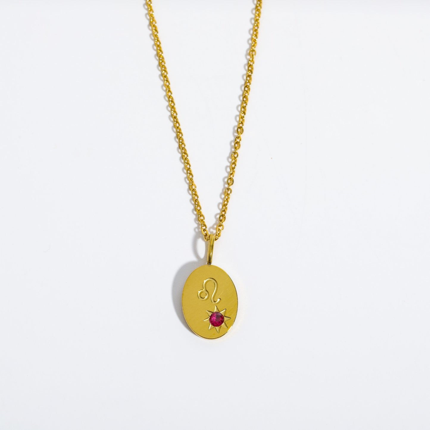 18K Gold Birthstone Initial Zodiac Gold Pendant Necklace