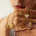 18K Gold Celestial Moon and Sun Pendant Necklace