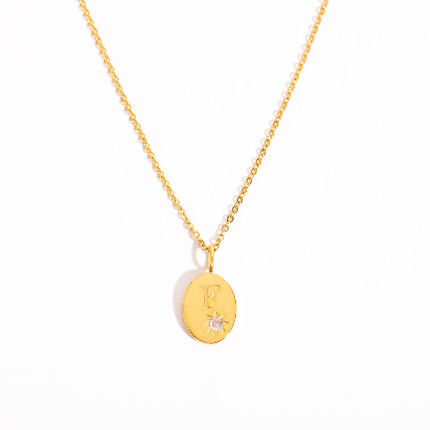 18K Gold Birthstone Initial Zodiac Gold Pendant Necklace