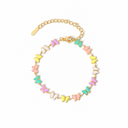 18K Gold Pastel Color Butterfly Bracelet
