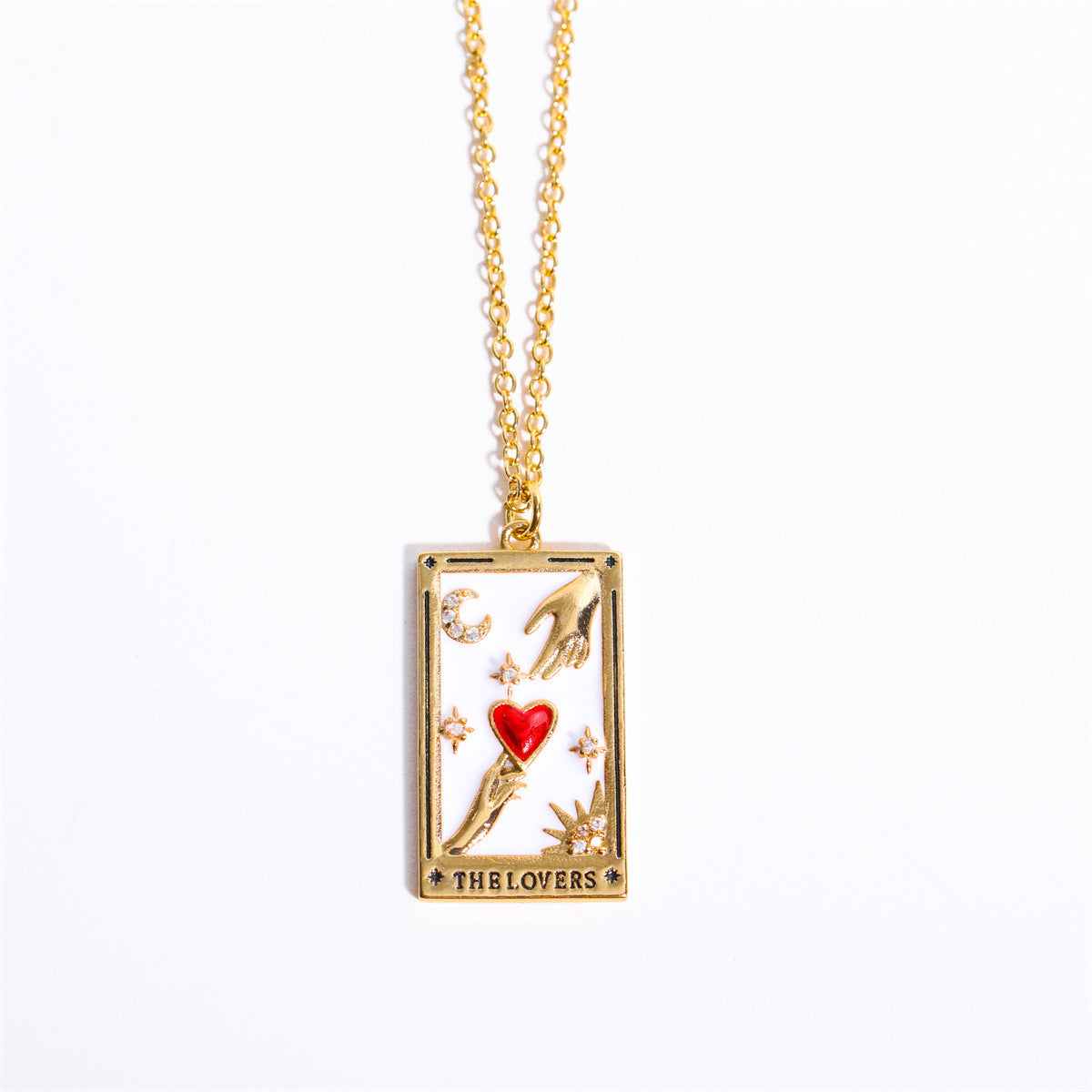 18K Gold Tarot Card Pendant Necklace