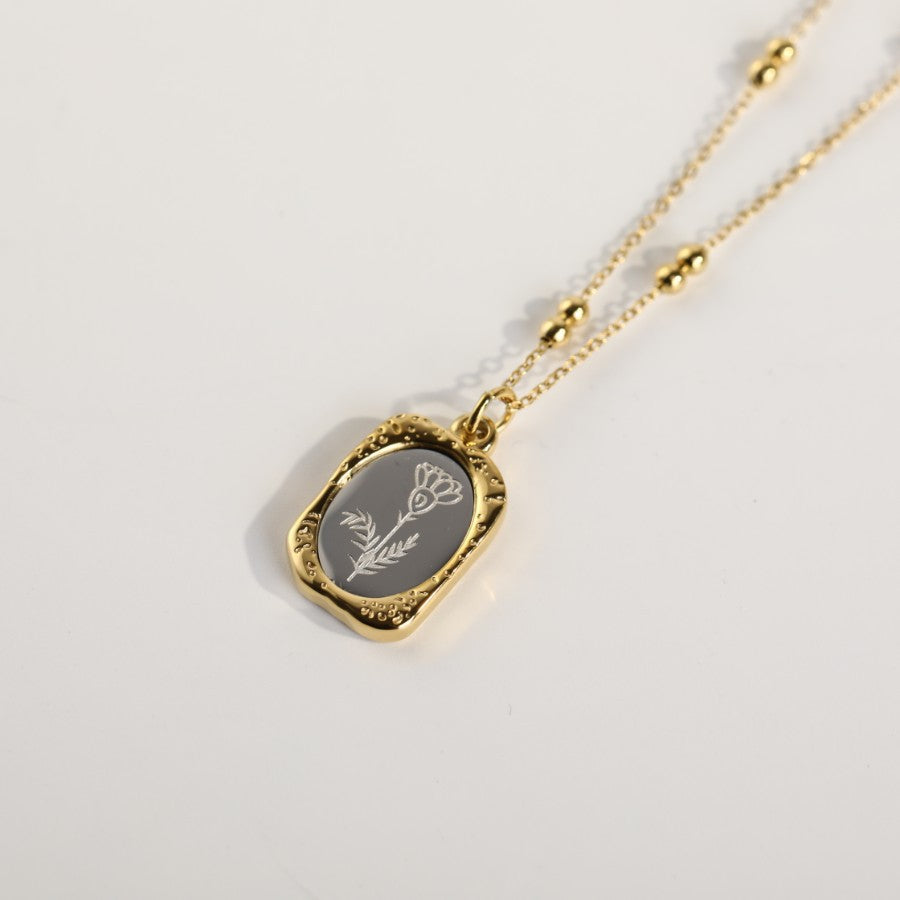 18K Gold Birth Flower Pendant Necklace