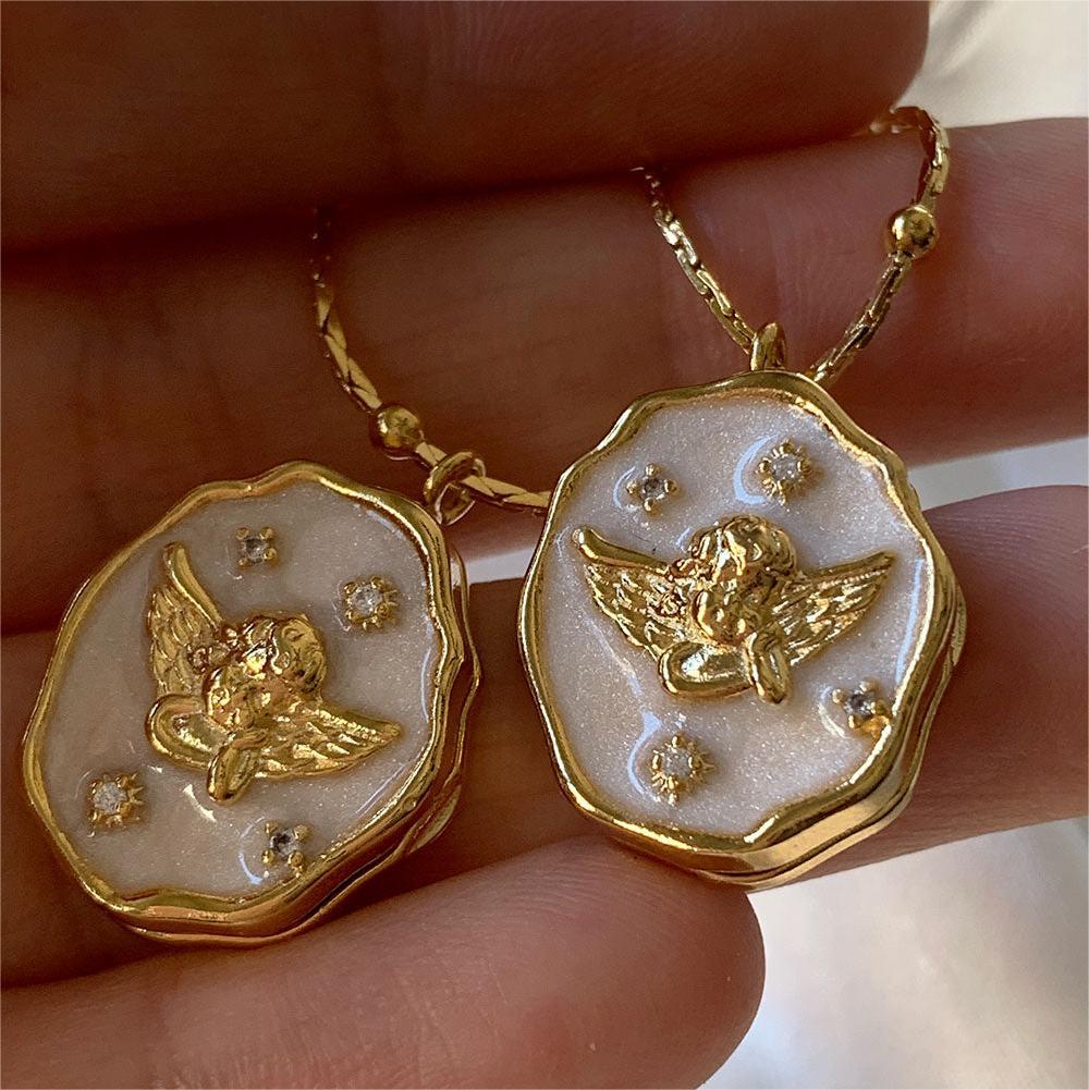 18K Gold Cupid Locket Necklace