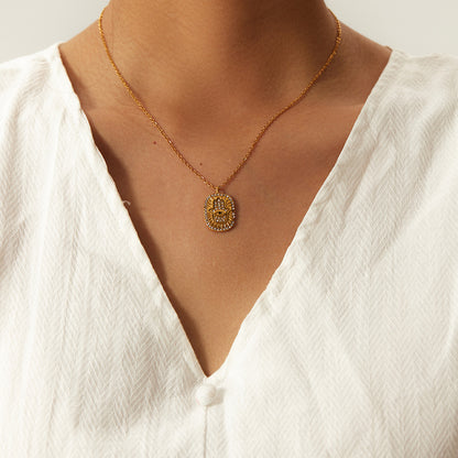 18K Gold Hamsa Pendant Necklace