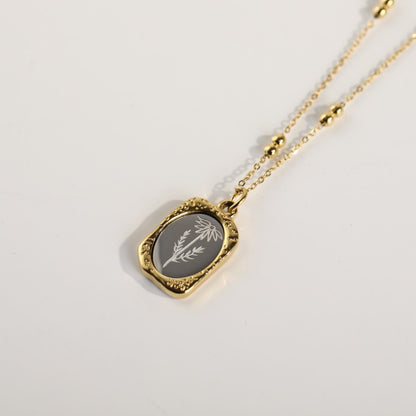 18K Gold Birth Flower Pendant Necklace