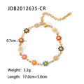 18K Gold Daisy Necklace Bracelet Set