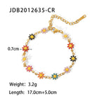 18K Gold Daisy Necklace Bracelet Set