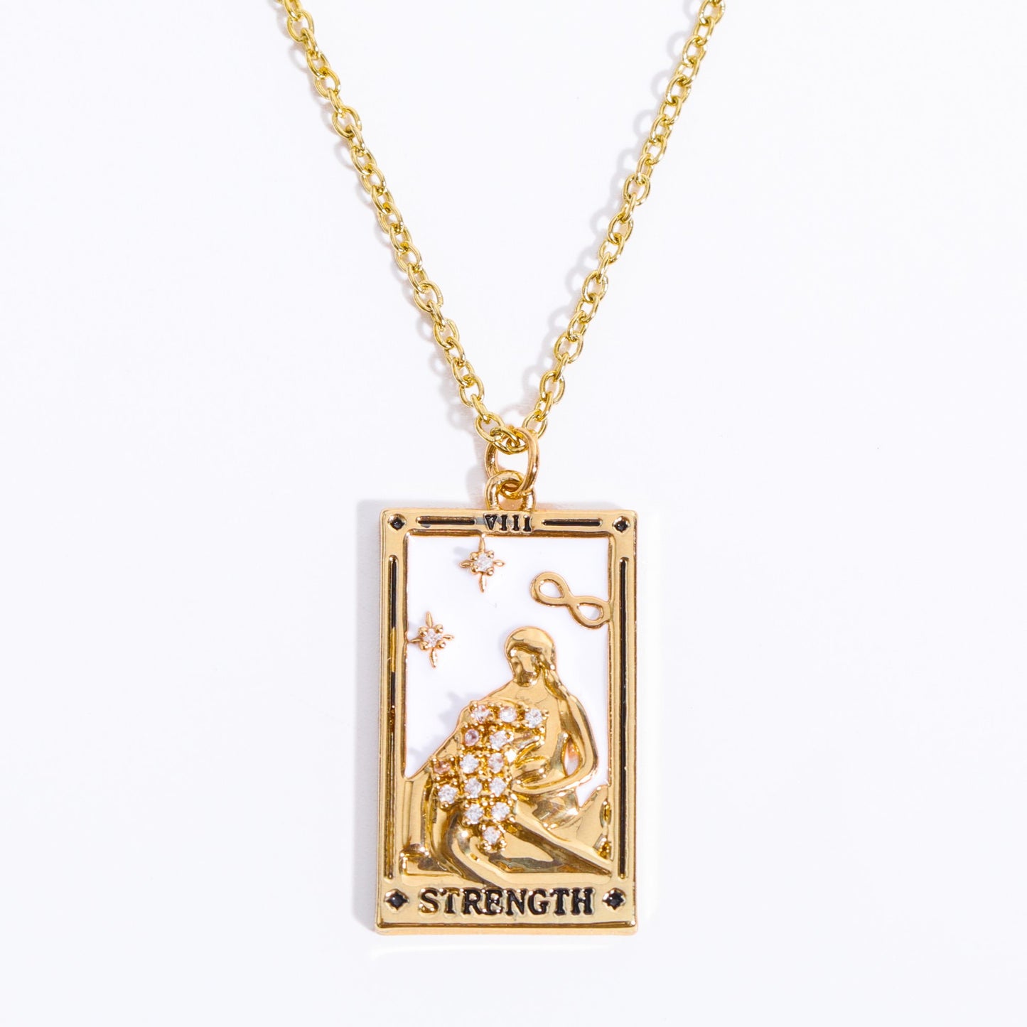 18K Gold Tarot Card Pendant Necklace