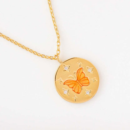 18K Gold Butterfly Necklace