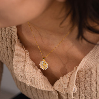 18K Gold Rose Pearl Necklace