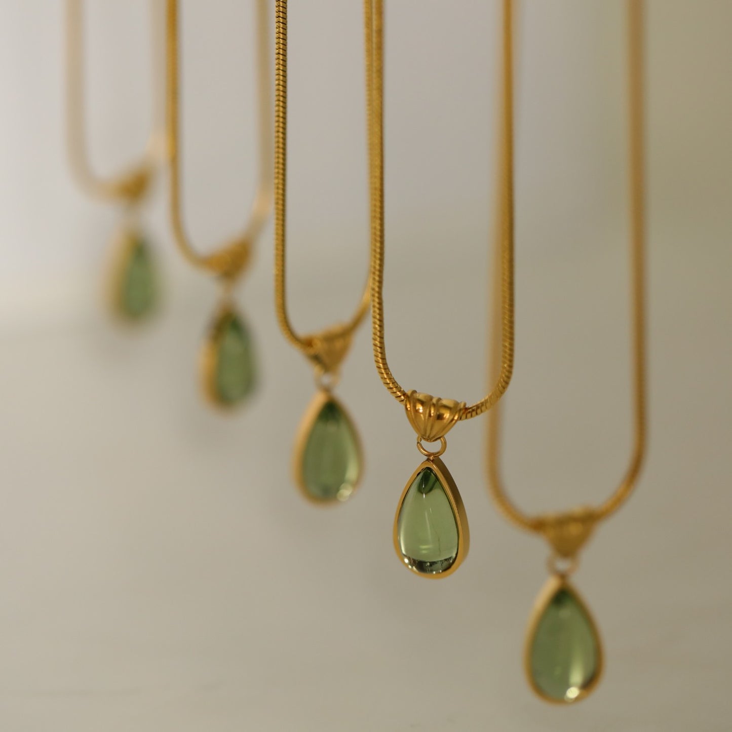 18K Gold Ocean Teardrop Necklace