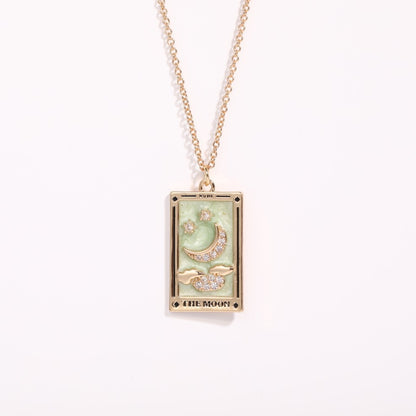 18K Gold Tarot Card Pendant Necklace