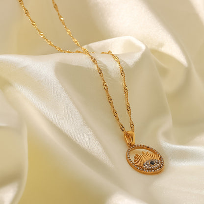 18K Gold Evil Eye Necklace