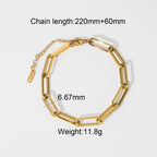 18K Gold Paperclip Bracelet
