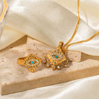 18K Gold Evil Eye Pendant Necklace
