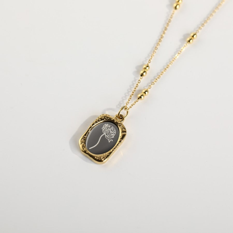 18K Gold Birth Flower Pendant Necklace