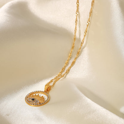 18K Gold Evil Eye Necklace