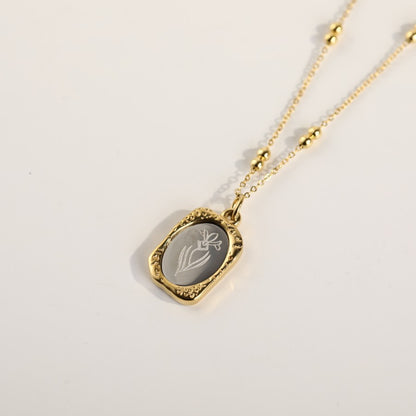 18K Gold Birth Flower Pendant Necklace