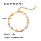 18K Gold Daisy Necklace Bracelet Set