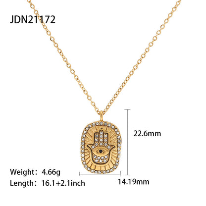 18K Gold Hamsa Pendant Necklace