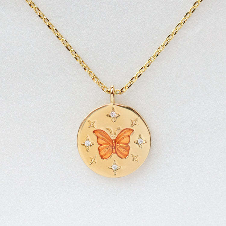 18K Gold Butterfly Necklace