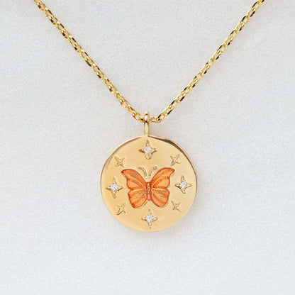 18K Gold Butterfly Necklace