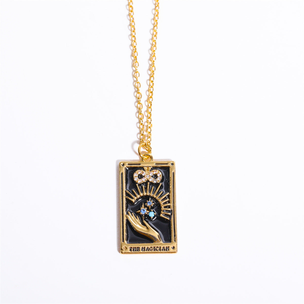 18K Gold Tarot Card Pendant Necklace