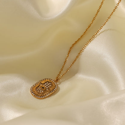 18K Gold Hamsa Pendant Necklace