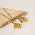 18K Gold Evil Eye Pendant Necklace